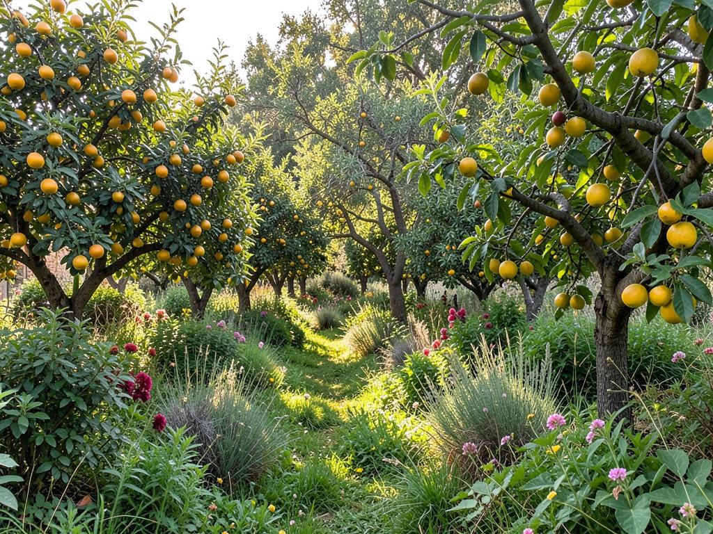 Cork oak woodland with diverse understory, a Mediterranean food forest